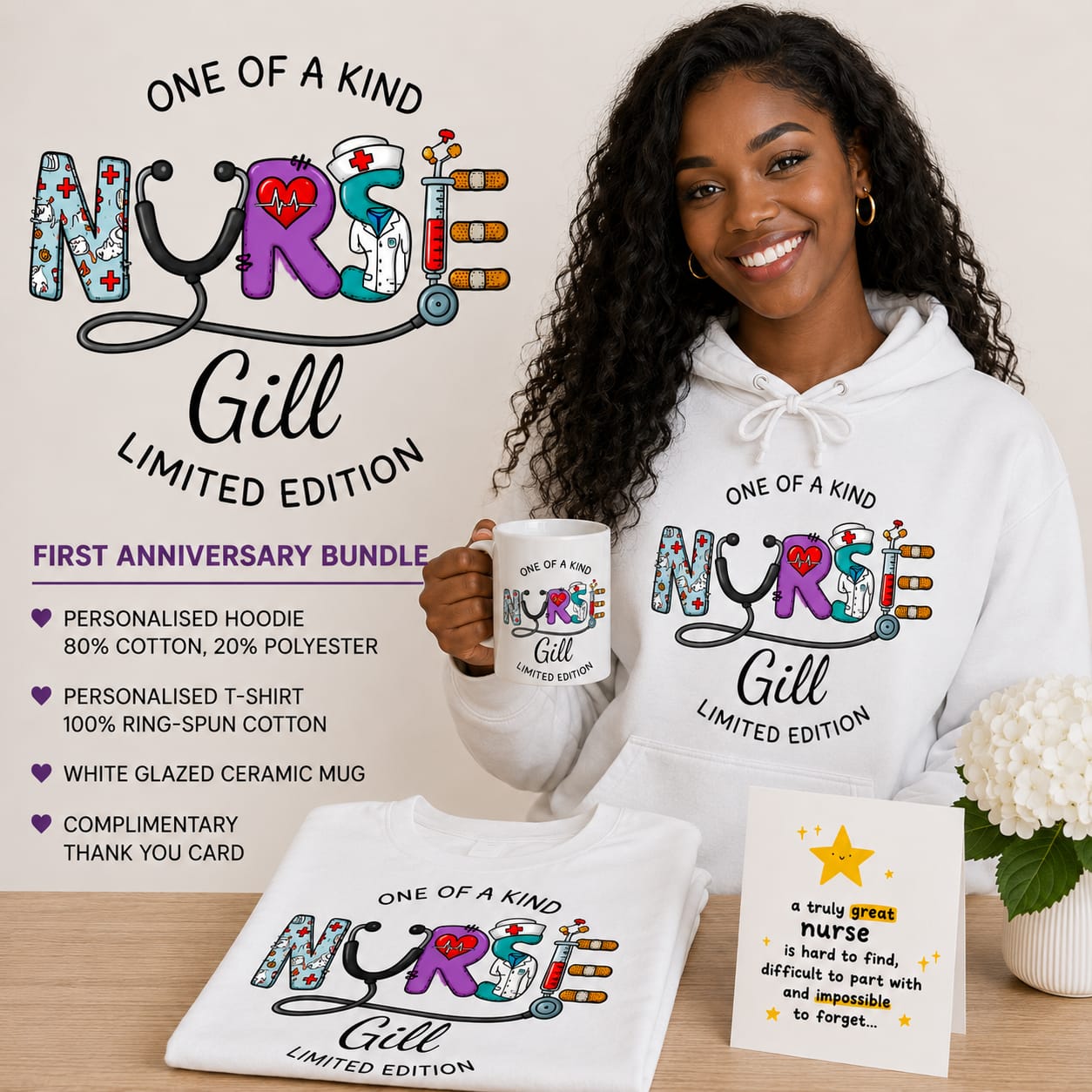 One Of A Kind Nurse First Anniversary Bundle